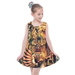 Sculpture Art Temple Tower Kids  Summer Dress by Pakrebo