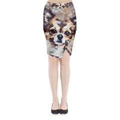 Chihuahua Dog Cute Pets Small Midi Wrap Pencil Skirt by Pakrebo
