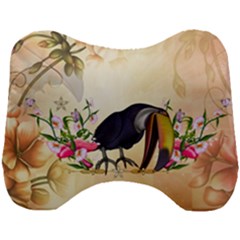 Funny Coutan With Flowers Head Support Cushion by FantasyWorld7