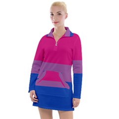 Bisexual Pride Flag Bi Lgbtq Flag Women s Long Sleeve Casual Dress by lgbtnation