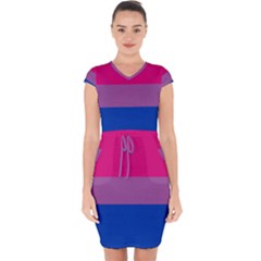 Bisexual Pride Flag Bi Lgbtq Flag Capsleeve Drawstring Dress  by lgbtnation