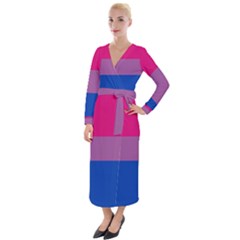 Bisexual Pride Flag Bi Lgbtq Flag Velvet Maxi Wrap Dress by lgbtnation