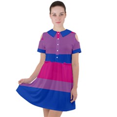 Bisexual Pride Flag Bi Lgbtq Flag Short Sleeve Shoulder Cut Out Dress  by lgbtnation