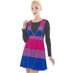 Bisexual Pride Flag Bi Lgbtq Flag Plunge Pinafore Velour Dress by lgbtnation