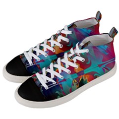 Background Sci Fi Fantasy Colorful Men s Mid-top Canvas Sneakers by Pakrebo