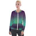 Background Colors Abstract Green Velour Zip Up Jacket View1