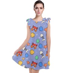 Crabs Pattern Tie Up Tunic Dress by Valentinaart