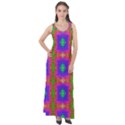 Groovy Purple Green Pink Square Pattern Sleeveless Velour Maxi Dress View1