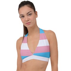 Transgender Pride Flag Halter Plunge Bikini Top by lgbtnation