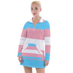 Transgender Pride Flag Women s Long Sleeve Casual Dress by lgbtnation