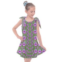 Fantasy Flowers Dancing In The Green Spring Kids  Tie Up Tunic Dress by pepitasart