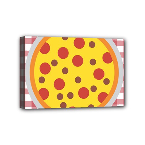 Pizza Table Pepperoni Sausage Copy Mini Canvas 6  X 4  (stretched) by Nexatart