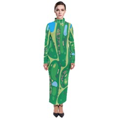 Golf Course Par Golf Course Green Copy Turtleneck Maxi Dress by Nexatart