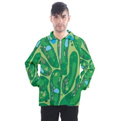 Golf Course Par Golf Course Green Copy Men s Half Zip Pullover by Nexatart