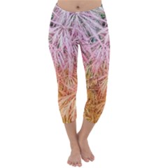 Fineleaf Japanese Maple Highlights Capri Winter Leggings  by Riverwoman