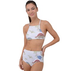 Dinosaur Animal Art Pattern High Waist Tankini Set by BangZart