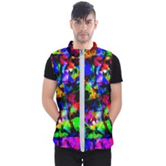 Multicolored Abstract Print Men s Puffer Vest by dflcprintsclothing