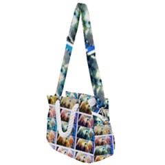 Twenty-seven Snowball Branch Collage Rope Handles Shoulder Strap Bag by okhismakingart