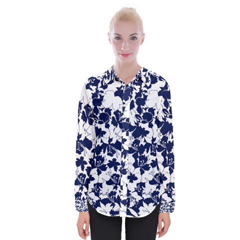 Flowers Garden Textiles Fabric Womens Long Sleeve Shirt by Pakrebo