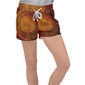 Orange Warm Hues Fractal Chaos Women s Velour Lounge Shorts View1