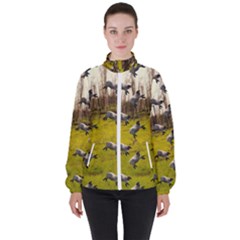 Flying Sheep Women s High Neck Windbreaker by snowwhitegirl