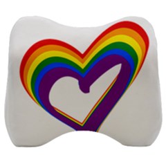 Rainbow Heart Colorful Lgbt Rainbow Flag Colors Gay Pride Support Velour Head Support Cushion by yoursparklingshop