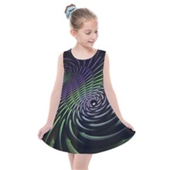 Fractal Fantasy Texture Purple Kids  Summer Dress by Pakrebo