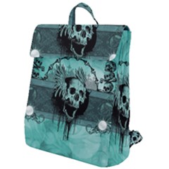 Awesome Skull With Wings Flap Top Backpack by FantasyWorld7