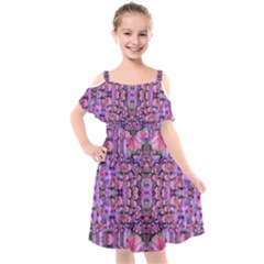 World Wide Blooming Flowers In Colors Beautiful Kids  Cut Out Shoulders Chiffon Dress by pepitasart