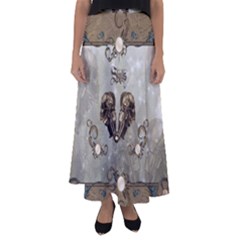 Awesome Mechanical Skull Flared Maxi Skirt by FantasyWorld7