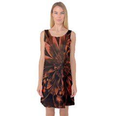 Fractal Painting Flower Texture Sleeveless Satin Nightdress by Pakrebo