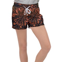 Fractal Painting Flower Texture Women s Velour Lounge Shorts by Pakrebo