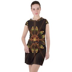 Fractal Floral Mandala Abstract Drawstring Hooded Dress by Pakrebo