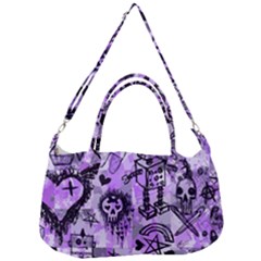 Purple Scene Kid Sketches Removal Strap Handbag by ArtistRoseanneJones