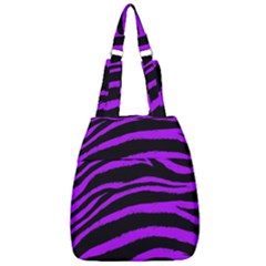 Purple Zebra Center Zip Backpack by ArtistRoseanneJones