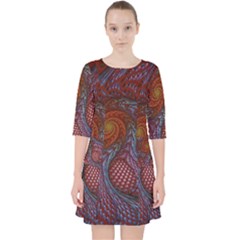 Fractal Red Fractal Art Digital Art Pocket Dress by Pakrebo