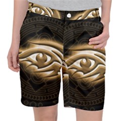 Golden Ornament Round Art Form Pocket Shorts by Pakrebo