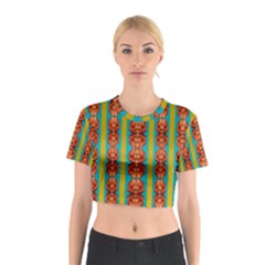 Love For The Fantasy Flowers With Happy Joy Cotton Crop Top by pepitasart