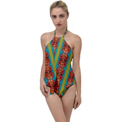 Love For The Fantasy Flowers With Happy Joy Go With The Flow One Piece Swimsuit by pepitasart