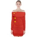 China Flag Long Sleeve Off Shoulder Dress View1