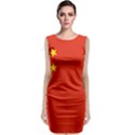 China Flag Sleeveless Velvet Midi Dress View1