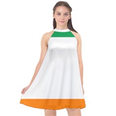 Flag Of Ireland Irish Flag Halter Neckline Chiffon Dress  by FlagGallery