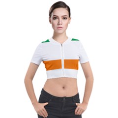 Flag Of Ireland Irish Flag Short Sleeve Cropped Jacket by FlagGallery