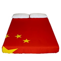 Chinese Flag Flag Of China Fitted Sheet (queen Size) by FlagGallery