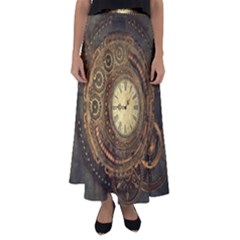 Noble Steampunk Clockwork Flared Maxi Skirt by FantasyWorld7