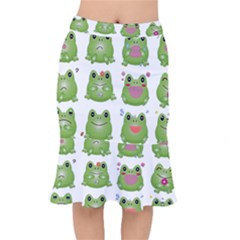 Kawaii Frog Rainy Season Japanese Short Mermaid Skirt by Pakrebo