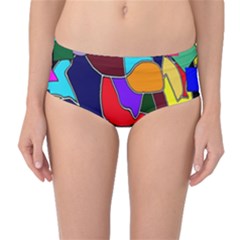 Crazycolorabstract Mid-waist Bikini Bottoms by bloomingvinedesign