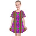 Love For The Fantasy Flowers With Happy Purple And Golden Joy Kids  Smock Dress View1