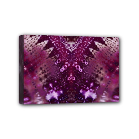 Pink Fractal Lace Mini Canvas 6  X 4  (stretched) by KirstenStar