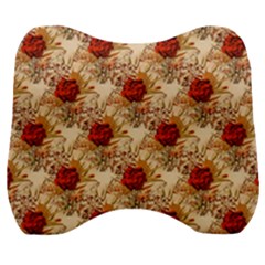 Scrapbook Floral Background Vintage Velour Head Support Cushion by Pakrebo